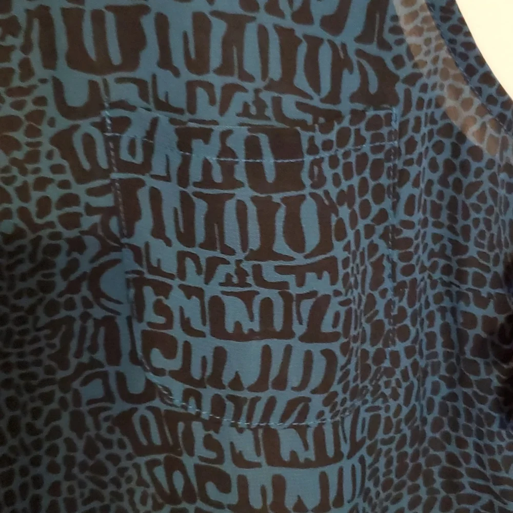 Dash by Kardashian Teal and black Sleeveless shear bathing suit coverup - Picture 3 of 6